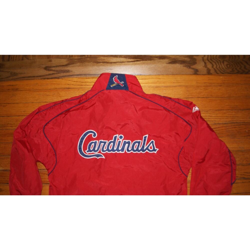 St Louis Cardinals Kids Youth Medium 10/12 Majestic Red Zip Up Jacket Coat